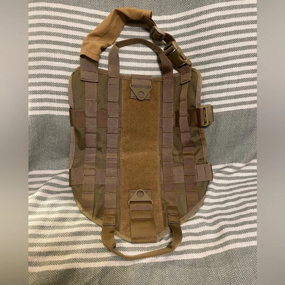 Military‎ Dog Tactical Vest+ Molle Bag Coyote Colored Size Medium